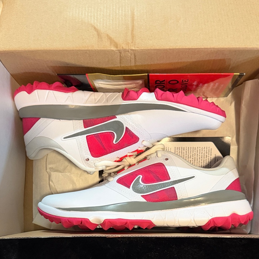Nike Fi Impact - White & Pink Golfing Shoes